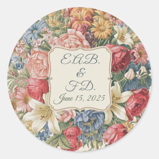 Hochzeitspaar Monogramm Gunst Siegel Runder Aufkleber (Vorderseite)