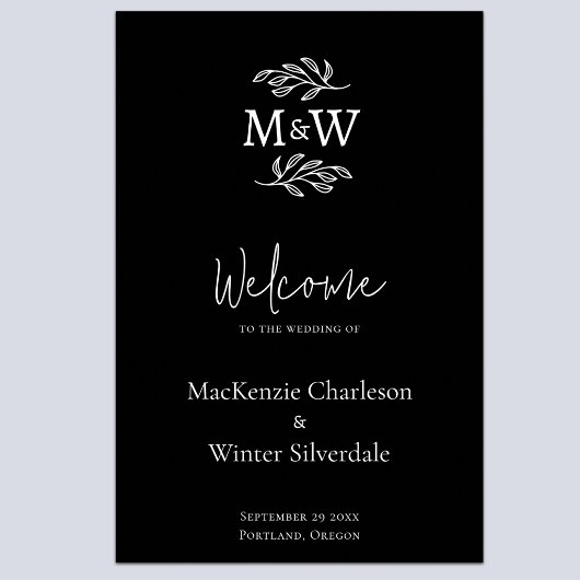 Hochzeitspaar-Monogramm-Initialen Botanischer Will Poster