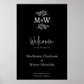 Hochzeitspaar-Monogramm-Initialen Botanischer Will Poster (Vorne)