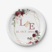 Hochzeitspaar monogramm pappteller (Vorderseite)