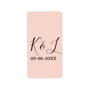 Hochzeitspaar Name Buchstabe Datum rote Pastell Hi Adressaufkleber