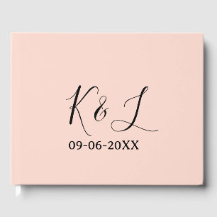 Hochzeitspaar Name Buchstabe Datum rote Pastell Hi Gästebuch