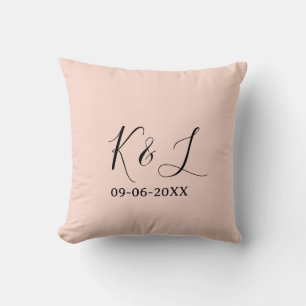 Hochzeitspaar Name Buchstabe Datum rote Pastell Hi Kissen