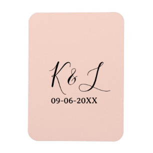 Hochzeitspaar Name Buchstabe Datum rote Pastell Hi Magnet