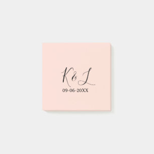 Hochzeitspaar Name Buchstabe Datum rote Pastell Hi Post-it Klebezettel