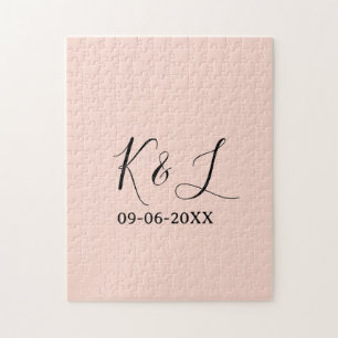 Hochzeitspaar Name Buchstabe Datum rote Pastell Hi Puzzle