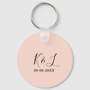 Hochzeitspaar Name Buchstabe Datum rote Pastell Hi Schlüsselanhänger