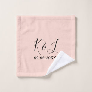 Hochzeitspaar Name Buchstabe Datum rote Pastell Hi Waschlappen