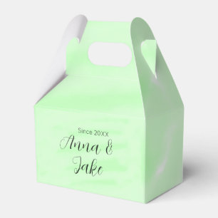 Hochzeitspaar Name Datum grün Wasserfarbe Pastell Geschenkschachtel