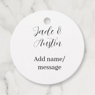 Hochzeitspaar Name Nachricht Datum romantisch eleg Geschenkanhänger