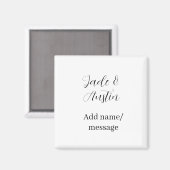 Hochzeitspaar Name Nachricht Datum romantisch eleg Magnet (Vorderseite/Rückseite)