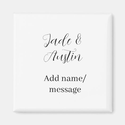 Hochzeitspaar Name Nachricht Datum romantisch eleg Magnet (Vorne)