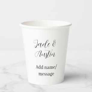 Hochzeitspaar Name Nachricht Datum romantisch eleg Pappbecher