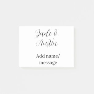 Hochzeitspaar Name Nachricht Datum romantisch eleg Post-it Klebezettel
