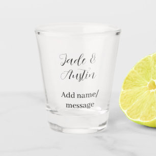 Hochzeitspaar Name Nachricht Datum romantisch eleg Schnapsglas