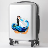 Hochzeitspaar-Silhouette Händchenhalten Aufkleber (Koffer)