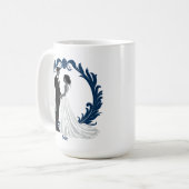 Hochzeitspaar-Silhouette Händchenhalten Kaffeetasse (Vorderseite Links)