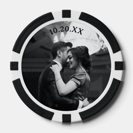 Hochzeitspaare Verlobung Date Foto Pokerchips (Vorderseite)