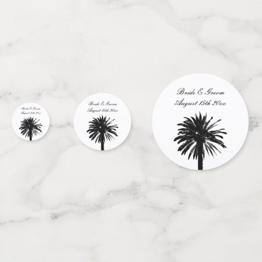 Hochzeitspalme mit glamouröser Strandpalme Konfetti (Vorderseiten)