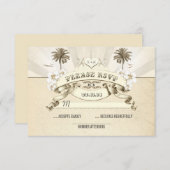 Hochzeitspalmen mit Seesternsonnen Hochzeitsfeier  RSVP Karte (Vorne/Hinten)