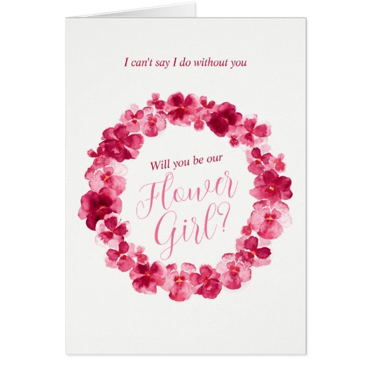 Hochzeitspange rotes Rosa wirst du meine Blume sei (Vorne)