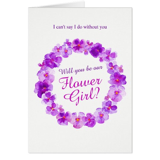 Hochzeitspanik lila, wirst du meine Blume sein? (Vorne)