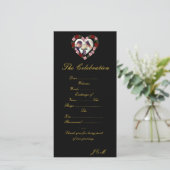 Hochzeitspapeterie - Schwarzes Hochzeitsprogramm (Stehend Vorderseite)