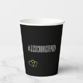 Hochzeitspapier Cup Elegant Black and Golds Pappbecher (Rückseite)