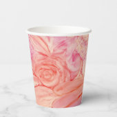 Hochzeitspapier Cup Pinksche Blume Pappbecher (Rückseite)