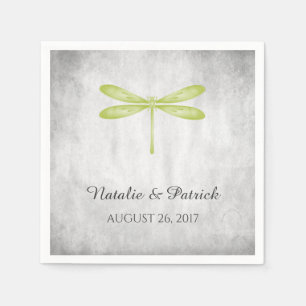 Hochzeitspapier der Grüne Drachenfliege Napkins Serviette