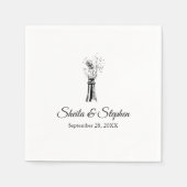 Hochzeitspapier der personalisierten Engagement-Pa Serviette (Vorderseite)