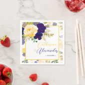 Hochzeitspapier für blaugelbe blaue Blütenblume Serviette (Beispiel)