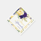Hochzeitspapier für blaugelbe blaue Blütenblume Serviette (Ecke)