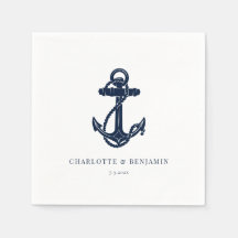 Hochzeitspapier für Navy Nautical Anchor Coastal
