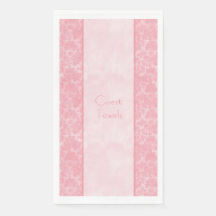Hochzeitspapier Handtücher Rosa Damask Elegant Serviette