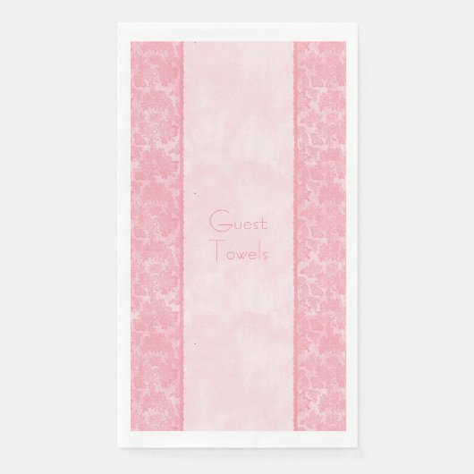 Hochzeitspapier Handtücher Rosa Damask Elegant Serviette (Vorderseite)