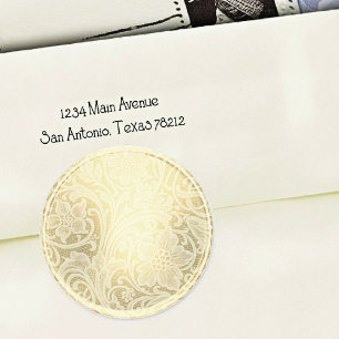 Hochzeitspapier Kuvert Siegel Gold Runder Aufkleber