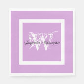 Hochzeitspapier Mauve Modern Chic Monogram Names Serviette (Vorderseite)