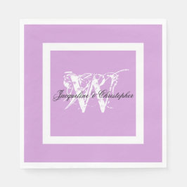 Hochzeitspapier Mauve Modern Chic Monogram Names Serviette