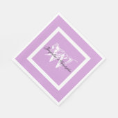 Hochzeitspapier Mauve Modern Chic Monogram Names Serviette (Ecke)