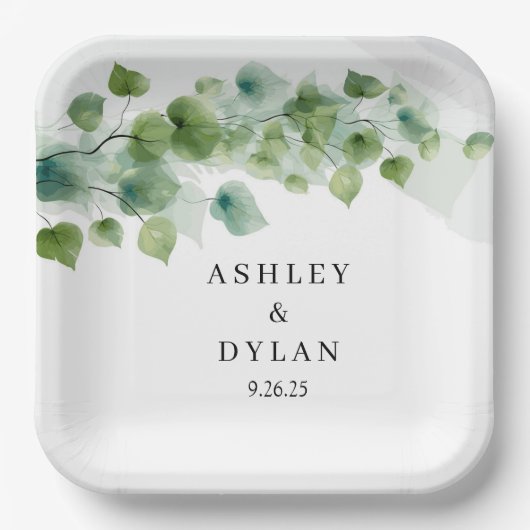 Hochzeitspapier Pappteller (Vorderseite)