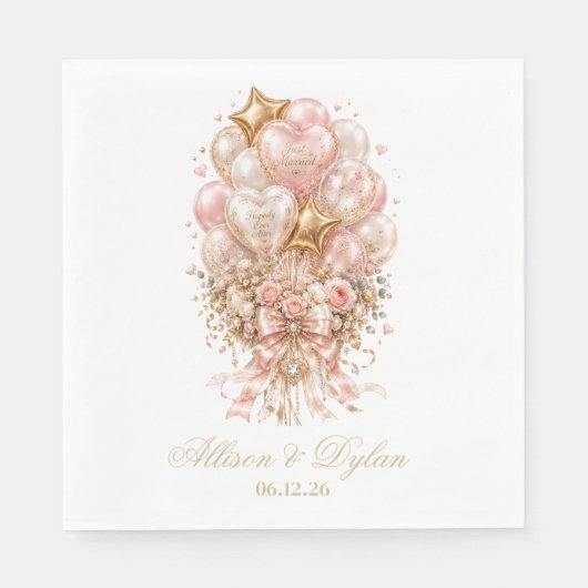 Hochzeitspapier Servietten (Vorderseite)