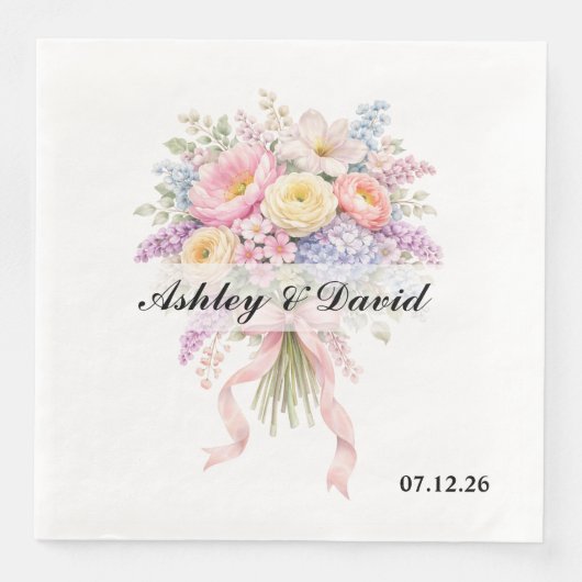Hochzeitspapier Servietten (Vorderseite)