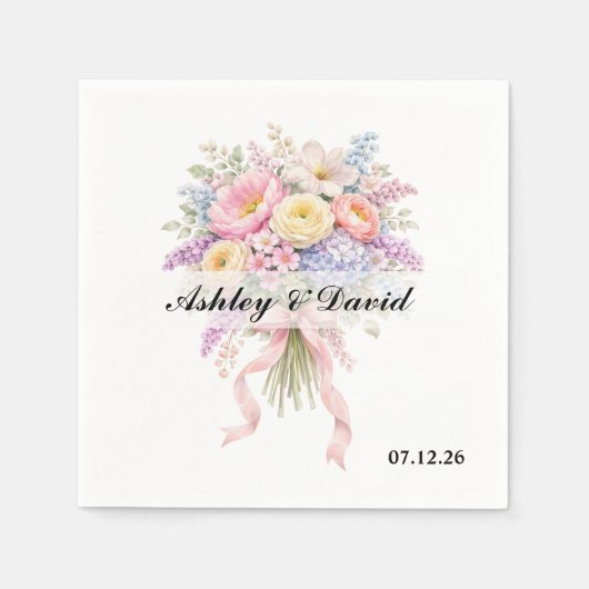 Hochzeitspapier Servietten (Vorderseite)