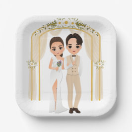 Hochzeitspapier-Teller 2 Pappteller