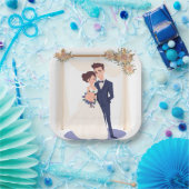 Hochzeitspapier-Teller 4 Pappteller (Party)