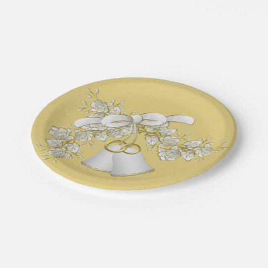 Hochzeitspapier-Teller 7 Zoll Pappteller (Schrägansicht)