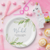 Hochzeitspapier-Teller Aquarellgrün Pappteller (Party)