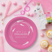 Hochzeitspapier Teller Fuchsia Pink Kranz (Party)