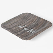 Hochzeitspapier-Teller im HolzLook in der Mitte Pappteller (Gewinkelt)